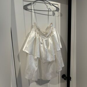 White strapless mini dress